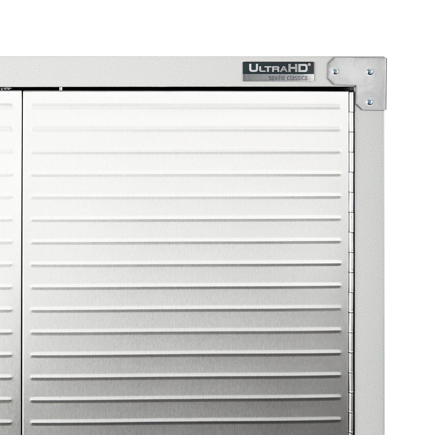 Seville Classics UltraHD Steel 2-Door Lockable Garage Storage Cabinet, 36 x 24 x 72, Granite Gray