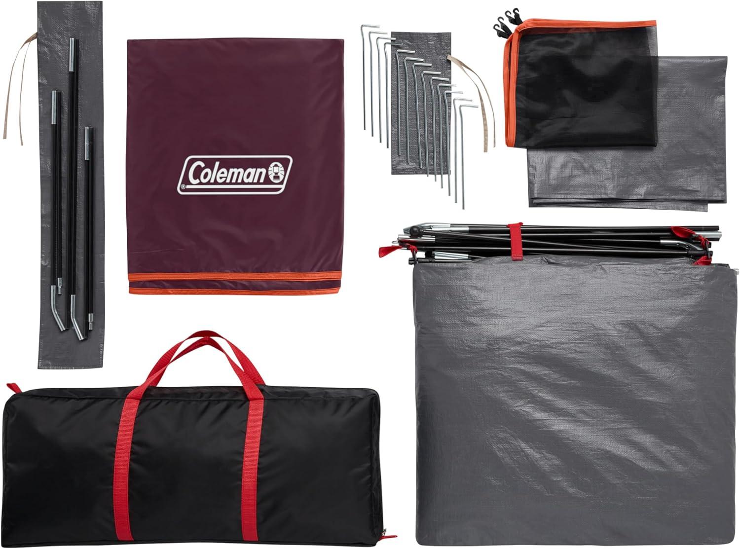 Coleman Skydome Tent with 5 Minute Setup, 2/4/6/8-Person Weatherproof Tent with Rainfly & Carry Bag, 20% More Headroom Than Traditional Canopies