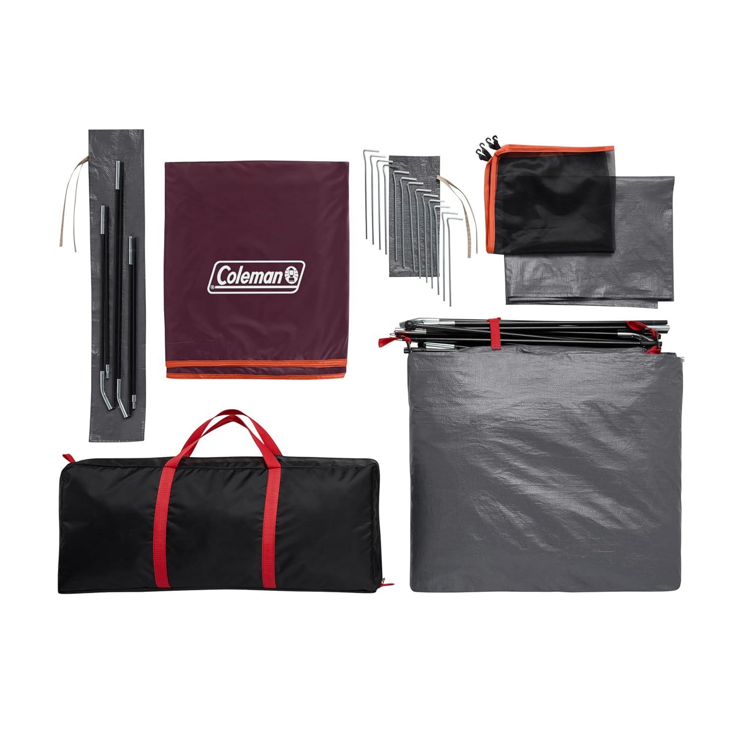 Coleman Skydome Tent with 5 Minute Setup, 2/4/6/8-Person Weatherproof Tent with Rainfly & Carry Bag, 20% More Headroom Than Traditional Canopies