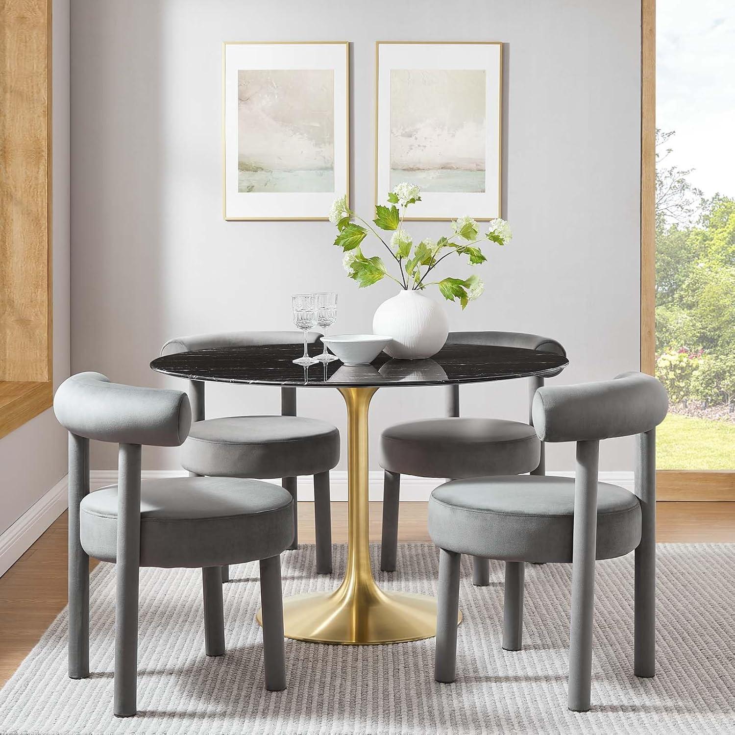 Modway Lippa Bar Table, Artificial Marble Round Top, by Modway | Wayfair