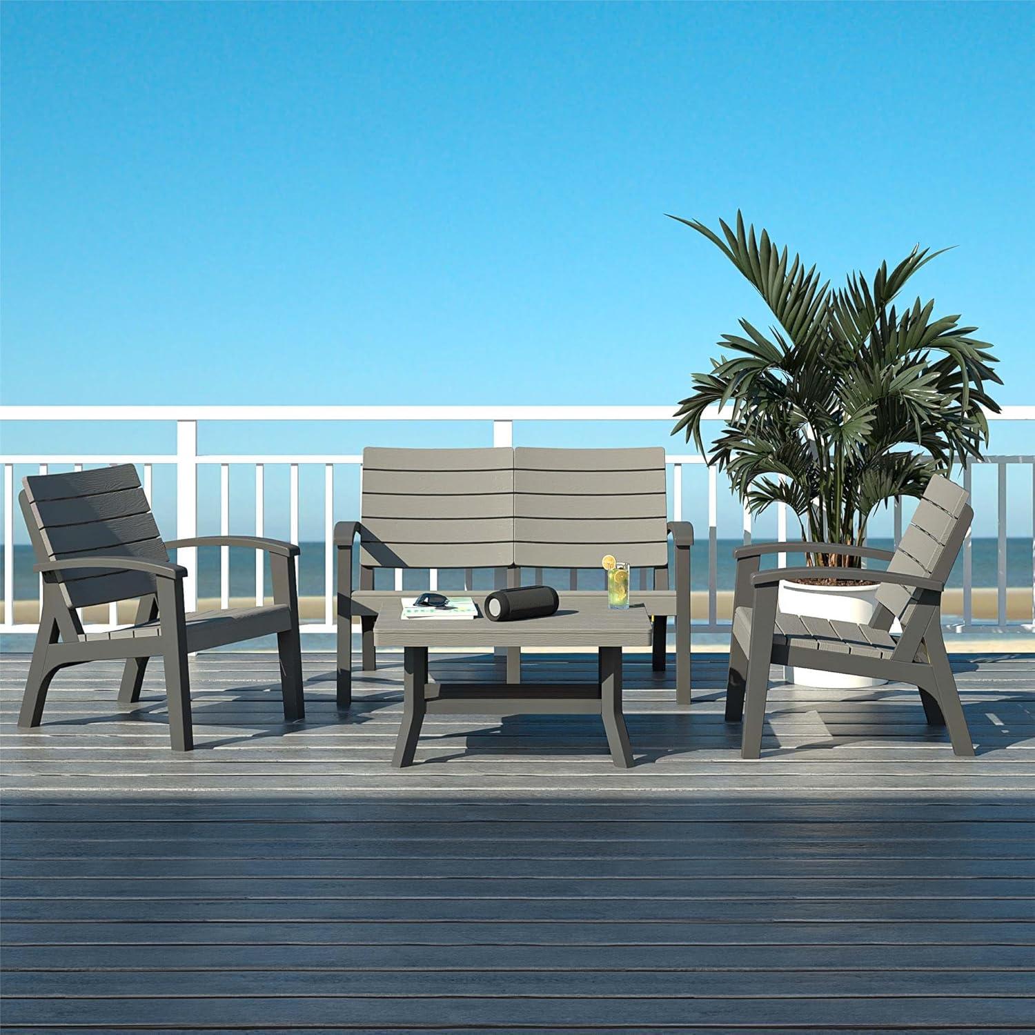 COSCO 4-Piece Resin Outdoor Conversation Set