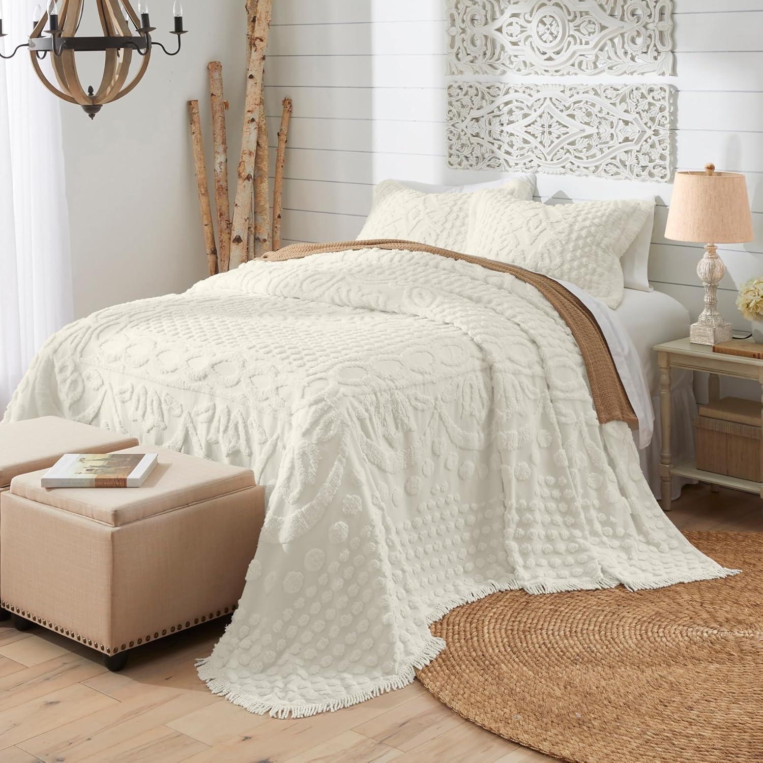 BrylaneHome Georgia Chenille Bedspread - Queen, Sage