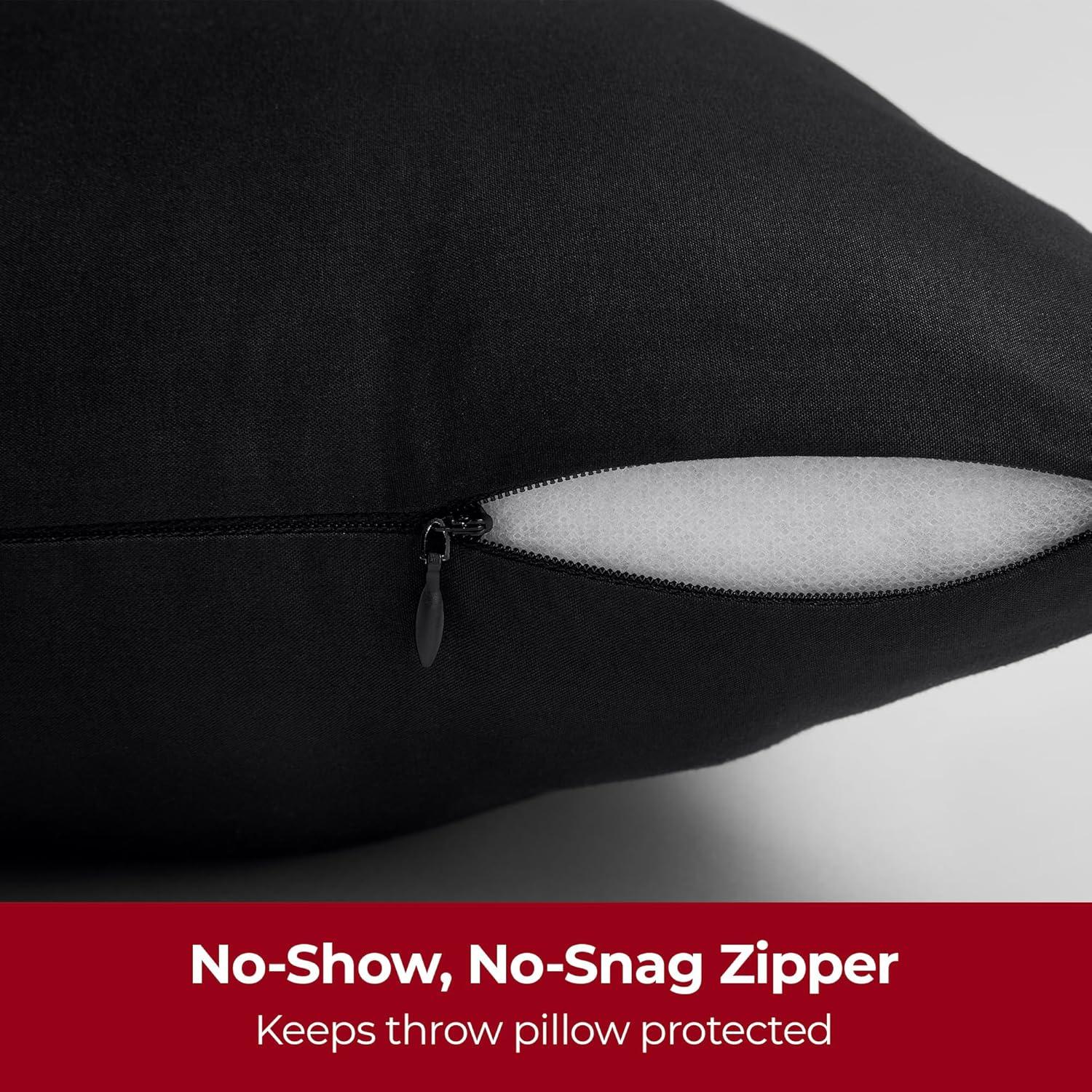 Mellanni Decorative Throw Pillow Covers with Pinsonic Quilt Stitching, 12x20, Burnt Sand, 2 Count