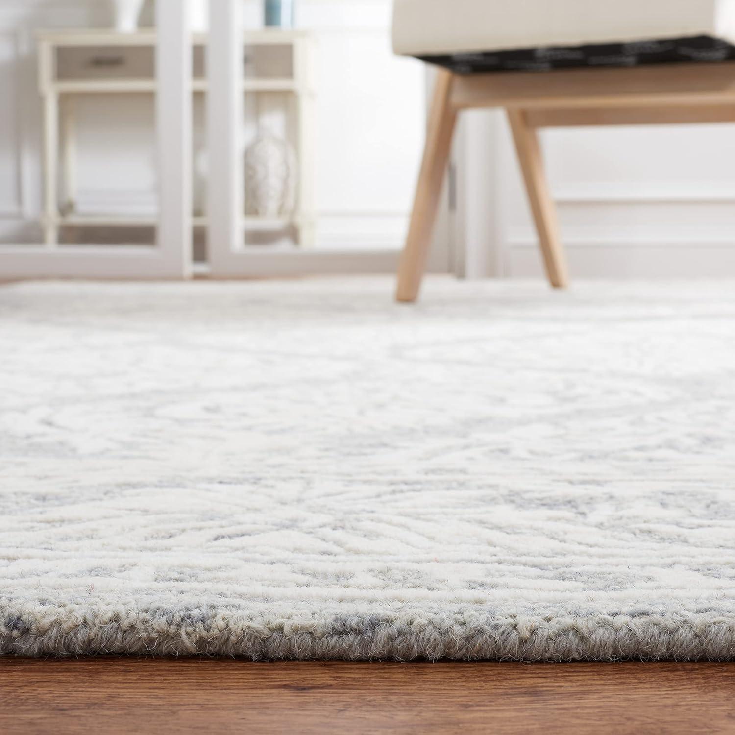 Metro MET865 Hand Tufted Indoor Area Rug - Dark Grey/Ivory - 5'x8' - Safavieh