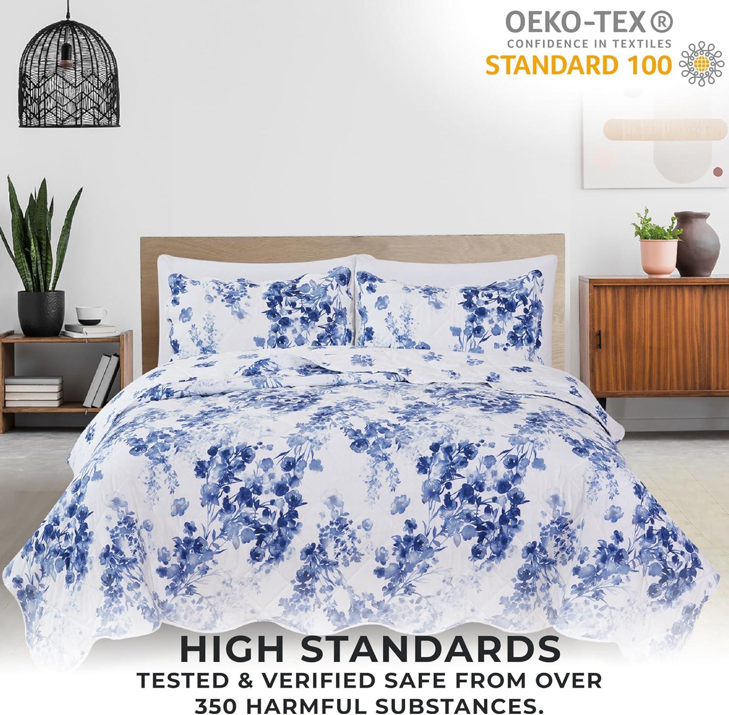 FreshFolds Bright & Colorful Tiny Floral Quilt Set with Shams