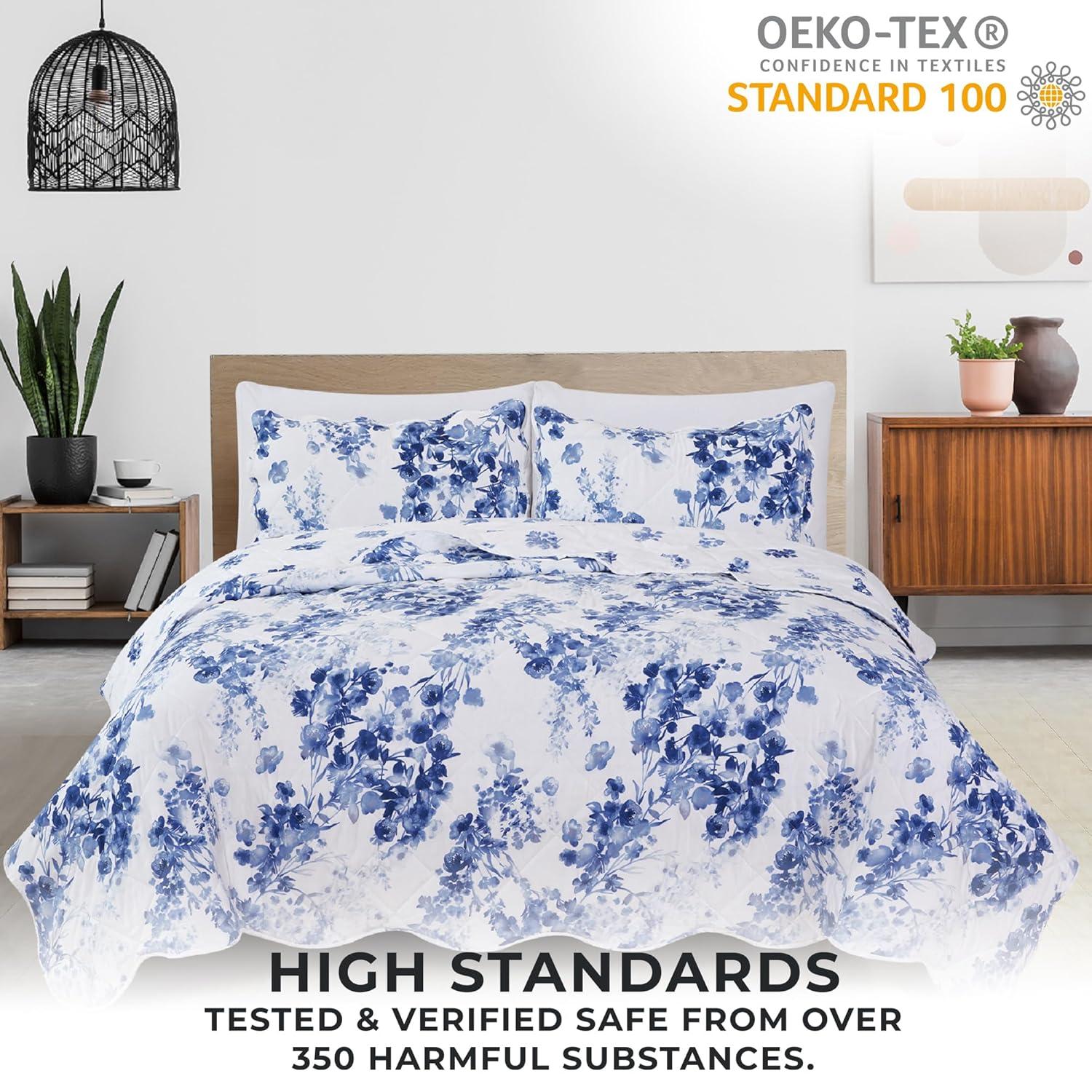 FreshFolds Bright & Colorful Tiny Floral Quilt Set with Shams
