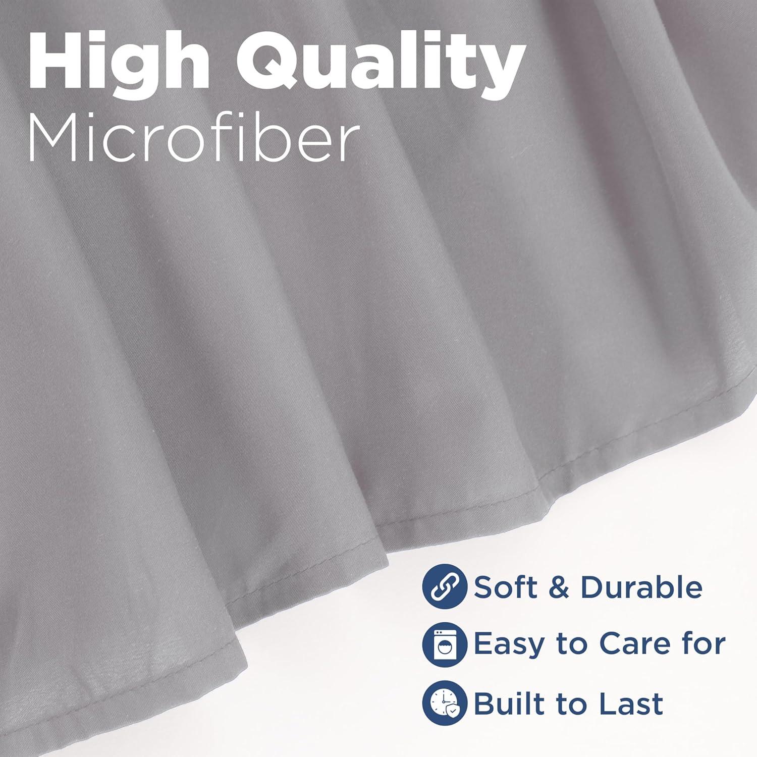Martex 100% Microfiber Dust Ruffle Bed Skirt - Hotel Quality, 16" Drop (King), Grey