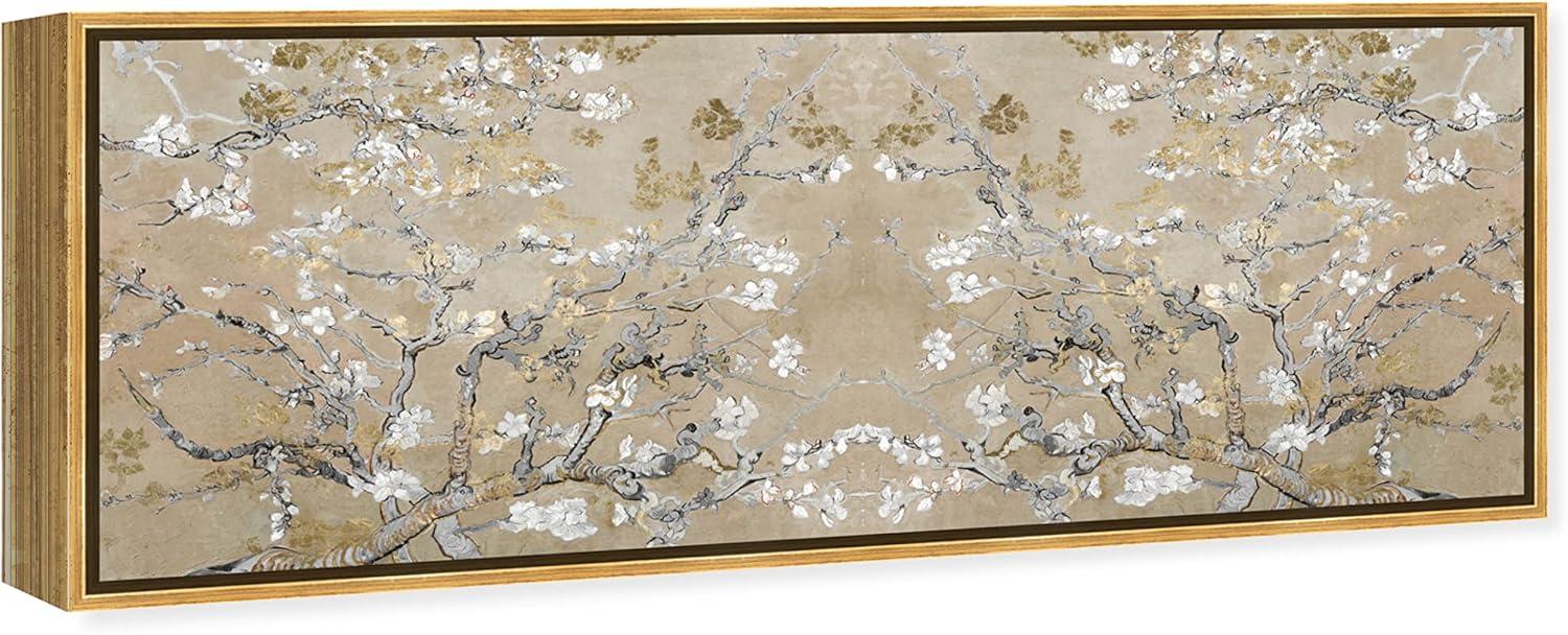 Oliver Gal Prints Vincent Van Gogh " Large Floral And Botanical Van Gogh In Gold Blossoms Inspiration Twin, French Country Gold "