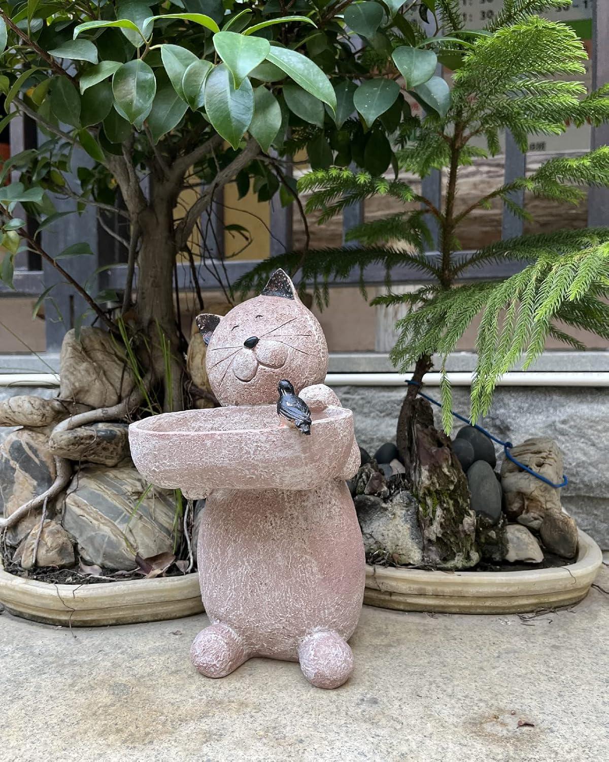 Trinx Cat Garden Statue Outdoor Decor Sculptures 12.3 Inch Height Figurine Gardening Lawn Ornament Gifts