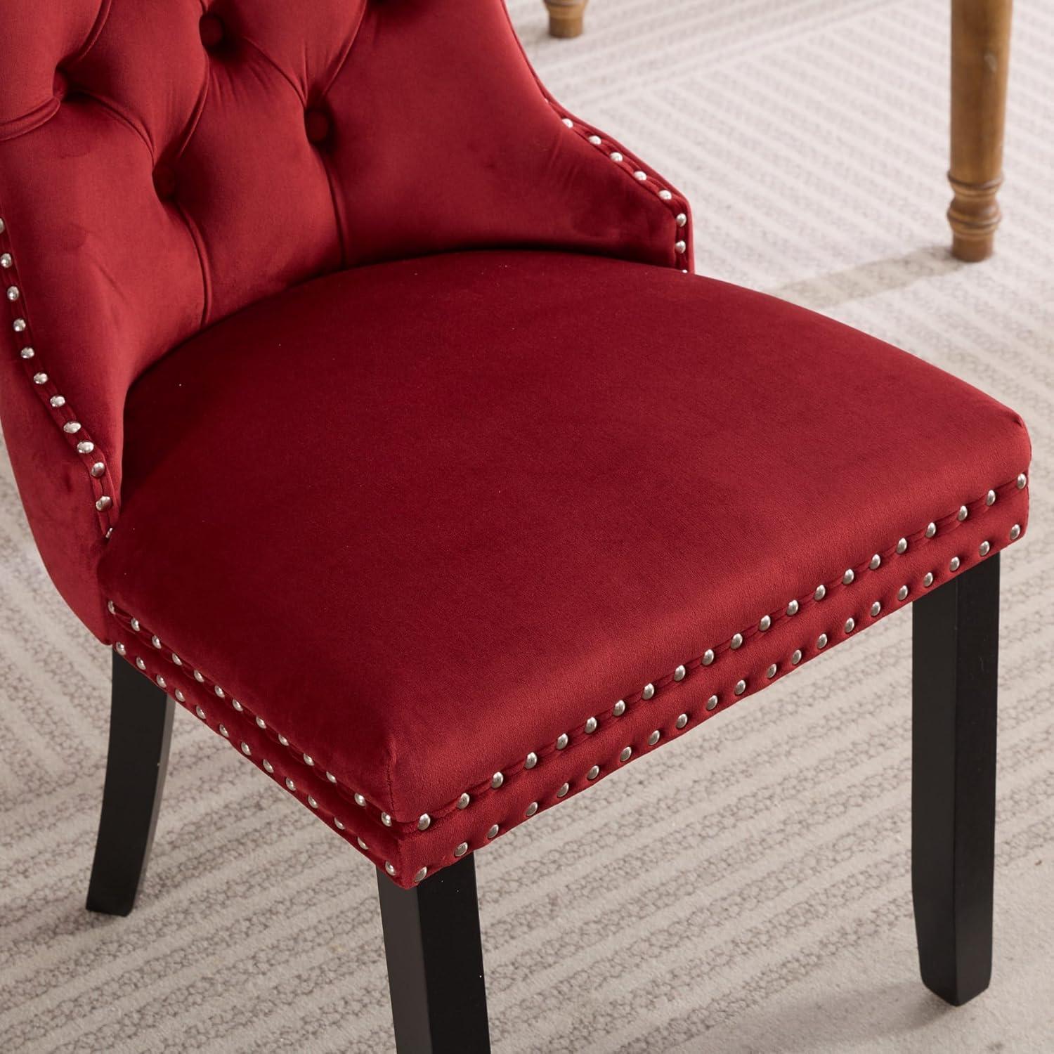 Rosdorf Park High-end Tufted Velvet Upholstered Nailhead Dining Chair