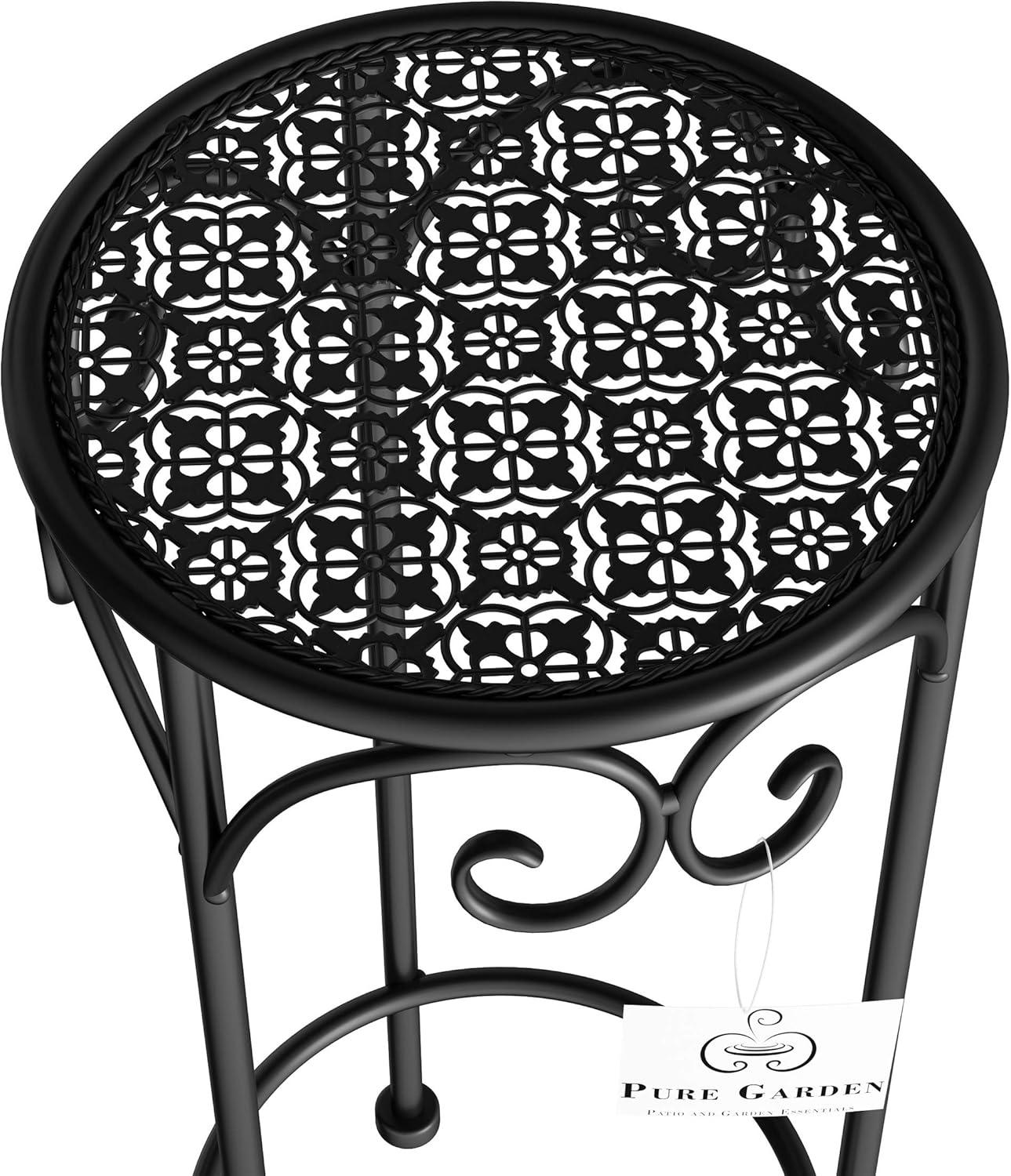 Black Wrought Iron Nesting Plant Stands Set of 3