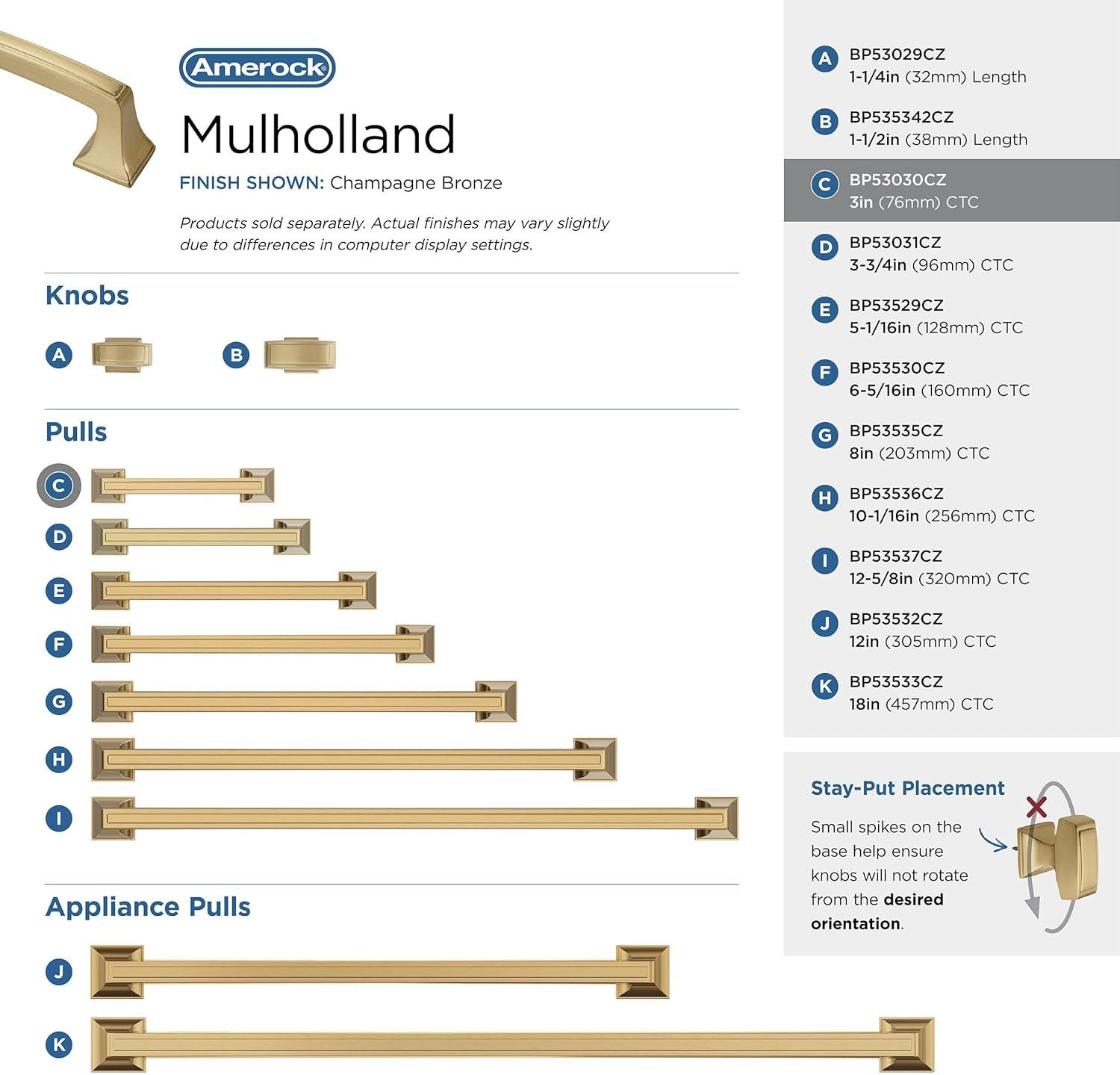 Mulholland 3" Center to Center Bar Pull