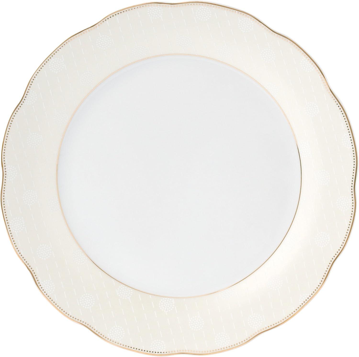 Tova 24-Piece White Porcelain Dinnerware Set with Gold Accents