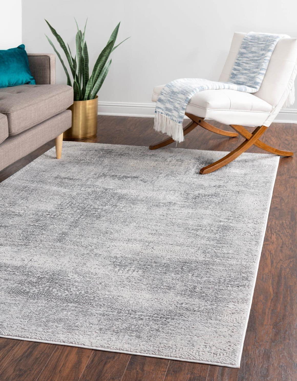Unique Loom Finsbury Collection Area Rug - Sarah (6'  x 9' Rectangle Gray/Ivory)