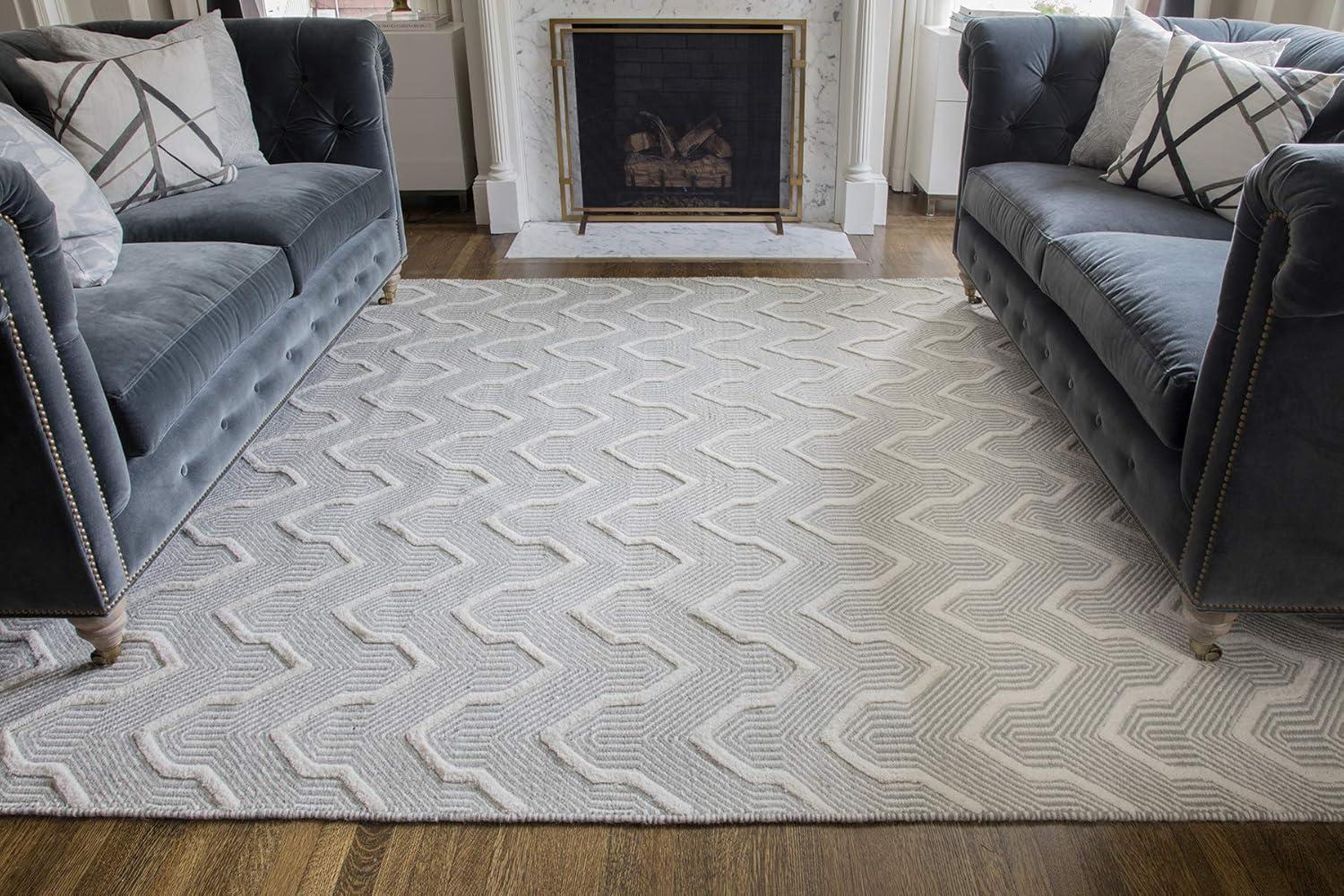 Langdon Prince Hand Woven Wool Area Rug Gray - Erin Gates by Momeni