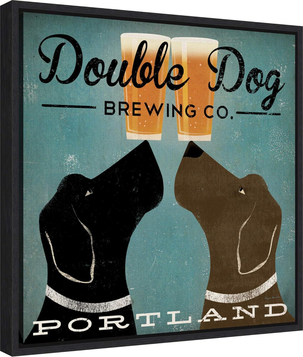 Amanti Art Double Dog Brewing Co by Ryan Fowler Framed Canvas Wall Art