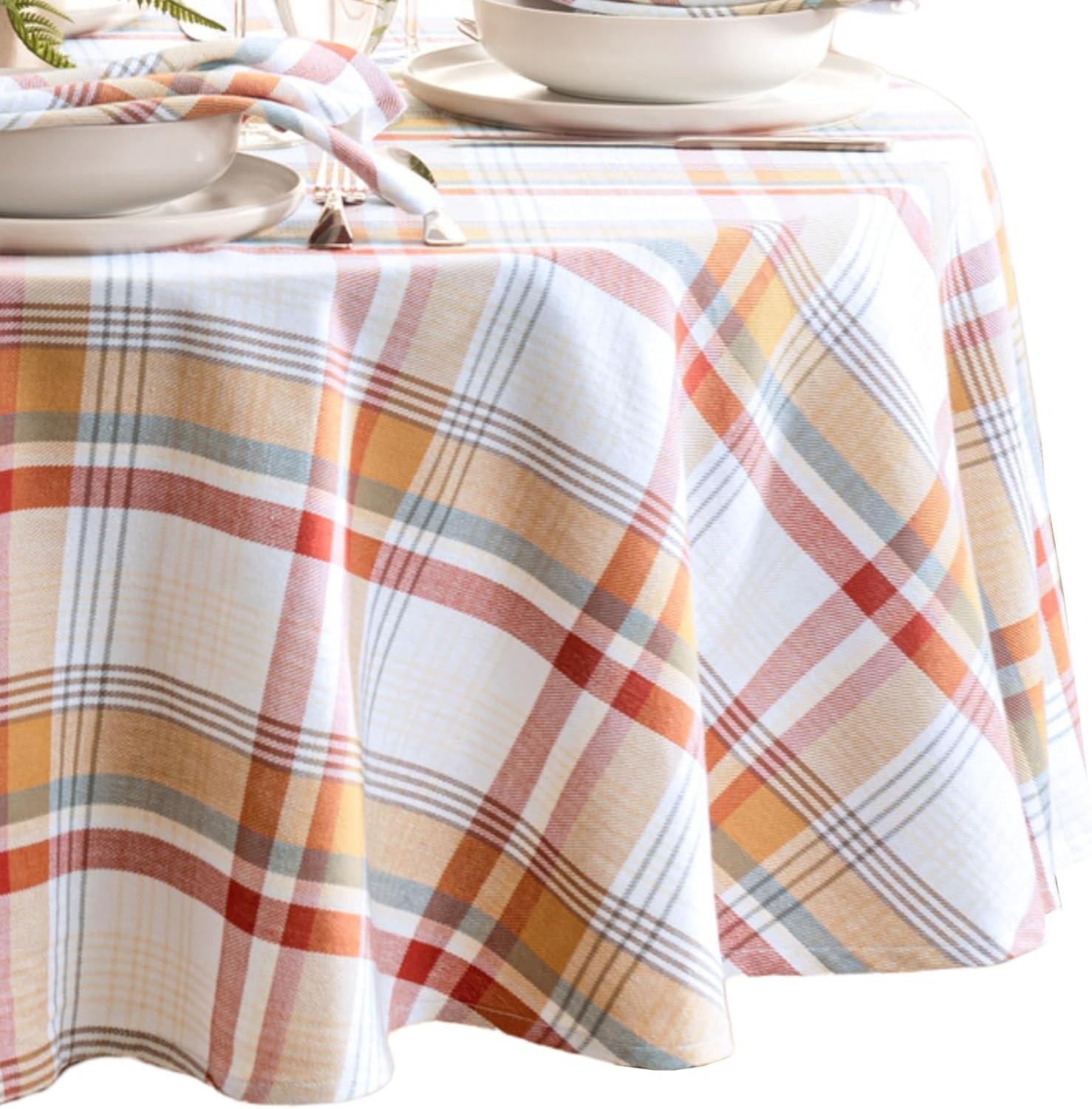 Elrene Seneca Plaid Harvest Cotton Tablecloth - Elrene Home Fashions