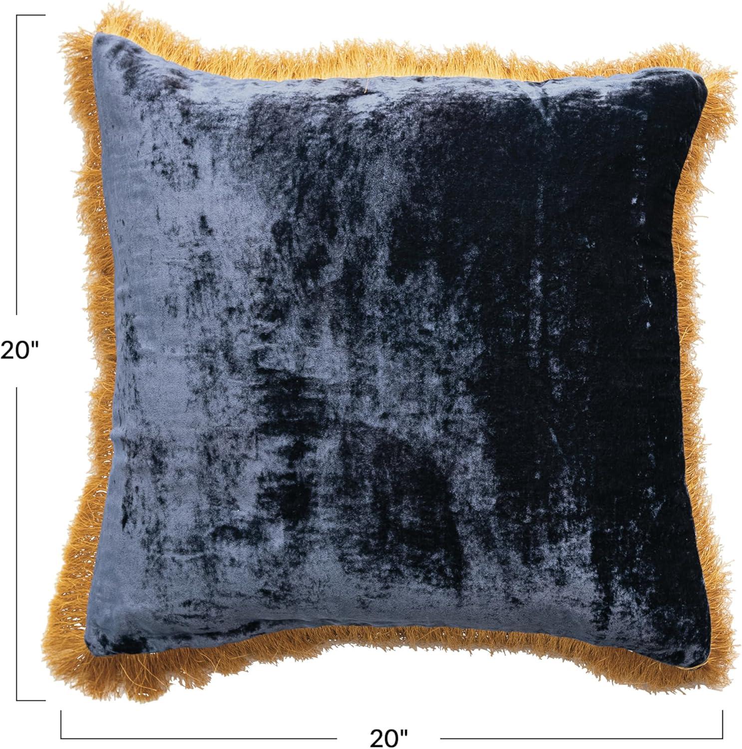 Creative Co-Op Silk Fringed Pillow