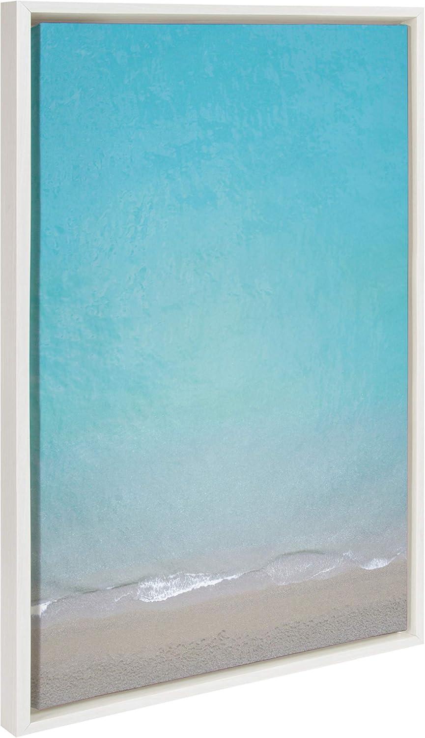 Kate & Laurel All Things Decor 23" x 33" Sylvie Postiano 7 Framed Canvas by Rachel Dowd White: Modern Vertical Wall Art, Ocean Subject