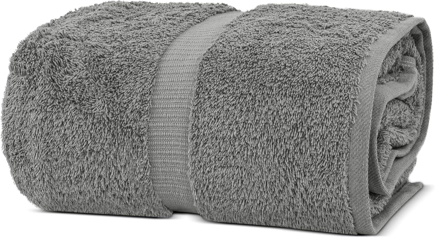 Oversized Gray Turkish Cotton Bath Towels Set