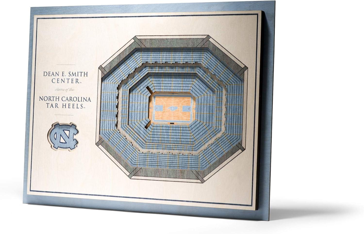 North Carolina Tar Heels 17" x 13" Team Colors 5-Layer 3D Stadium Wall Art