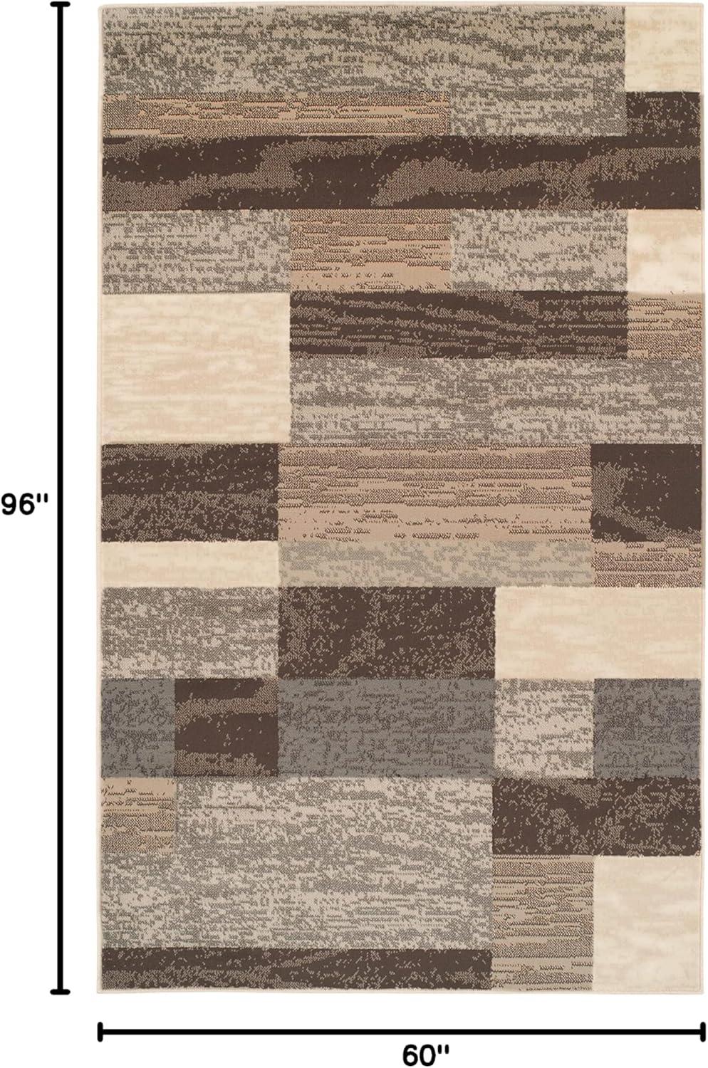 Slate Geometric Easy-Care Synthetic 5'x8' Area Rug