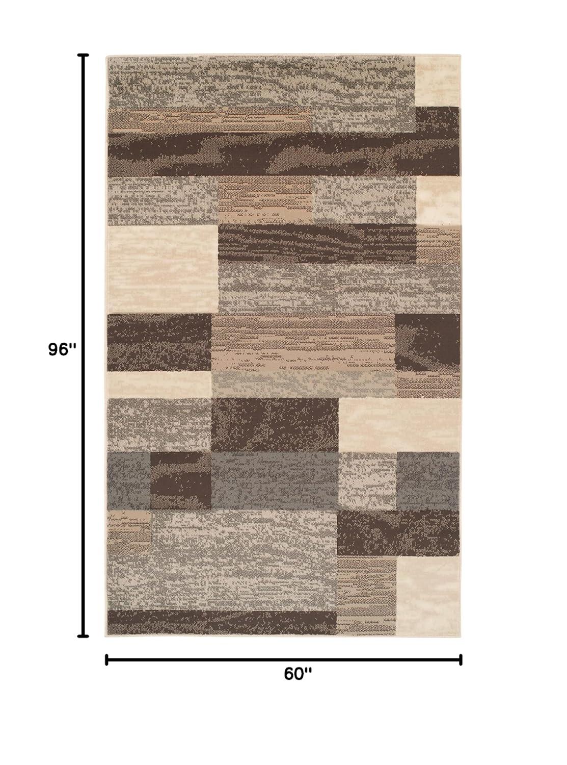 Slate Geometric Easy-Care Synthetic 5'x8' Area Rug