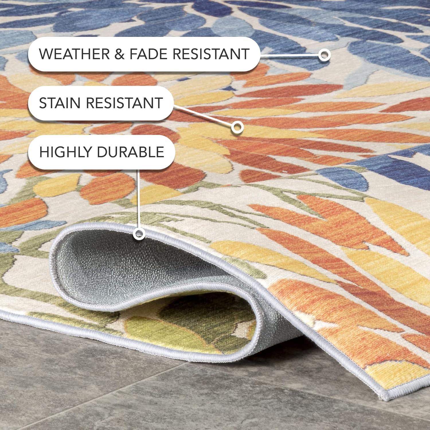 Nuloom Rosana Floral Machine Washable Indoor/Outdoor Area Rug