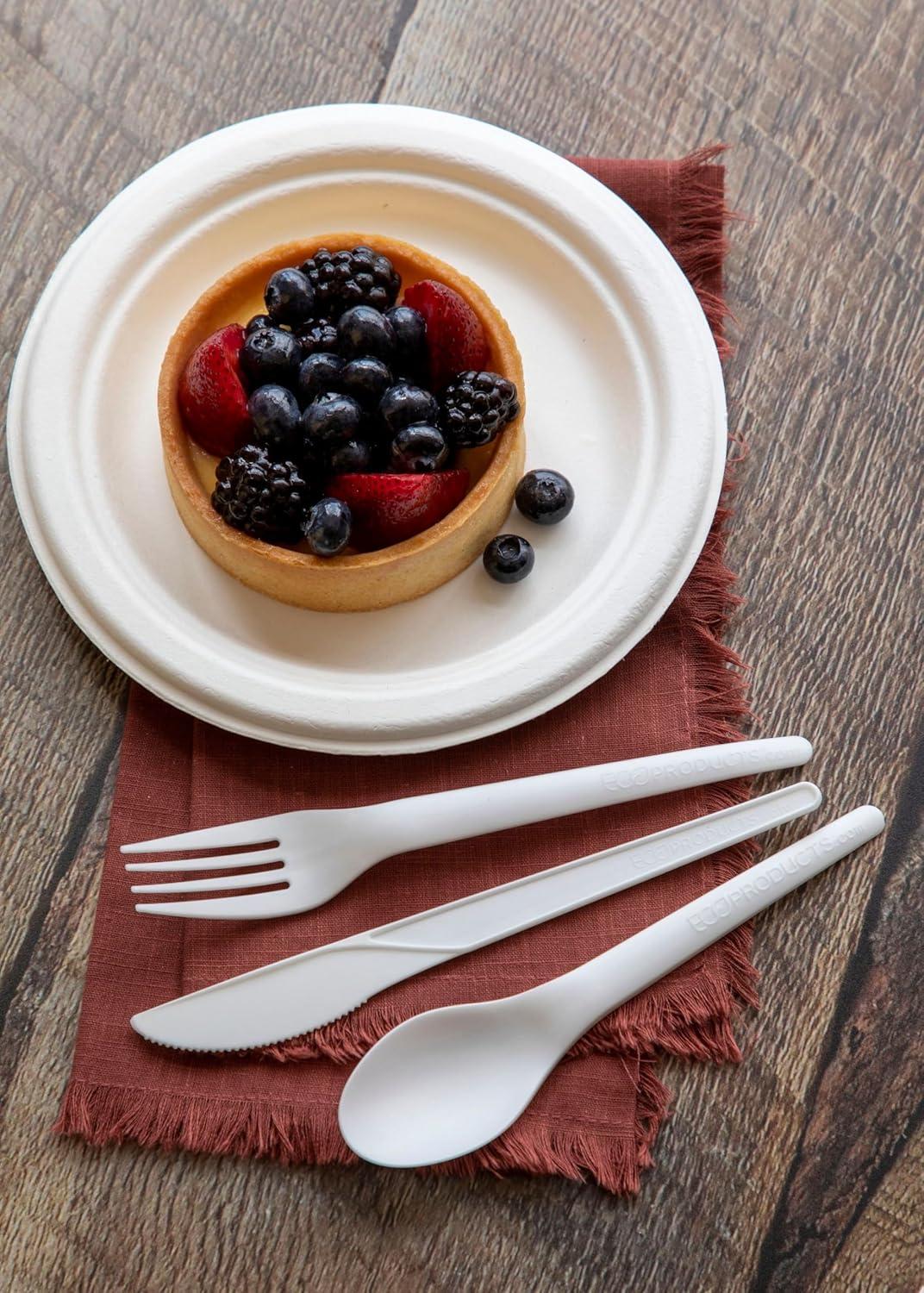 Vanguard Renewable and Compostable Sugarcane Plates, 6", White, 1,000/Carton