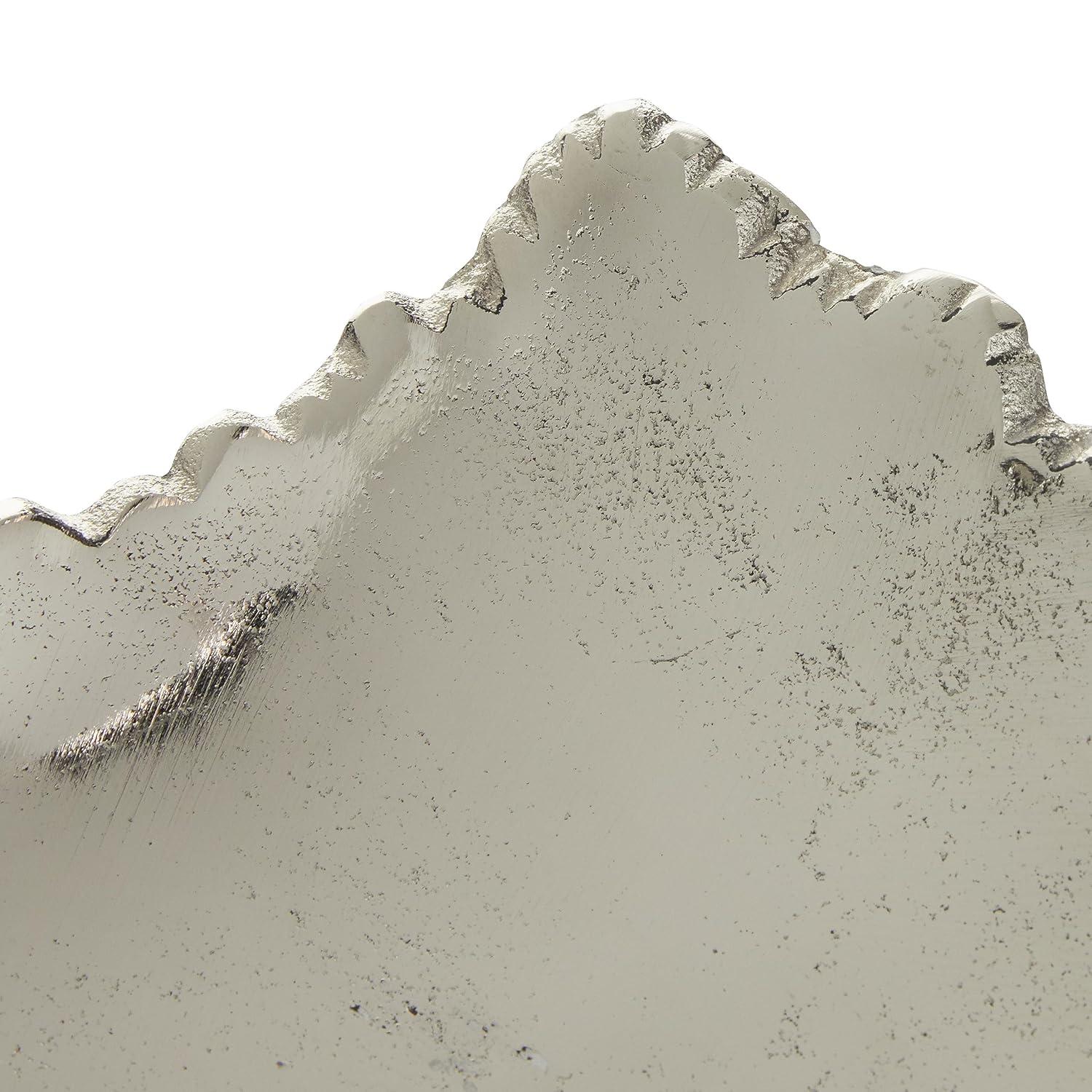 CosmoLiving by Cosmopolitan Aluminum Metal Live Edge Silver Decor Tray