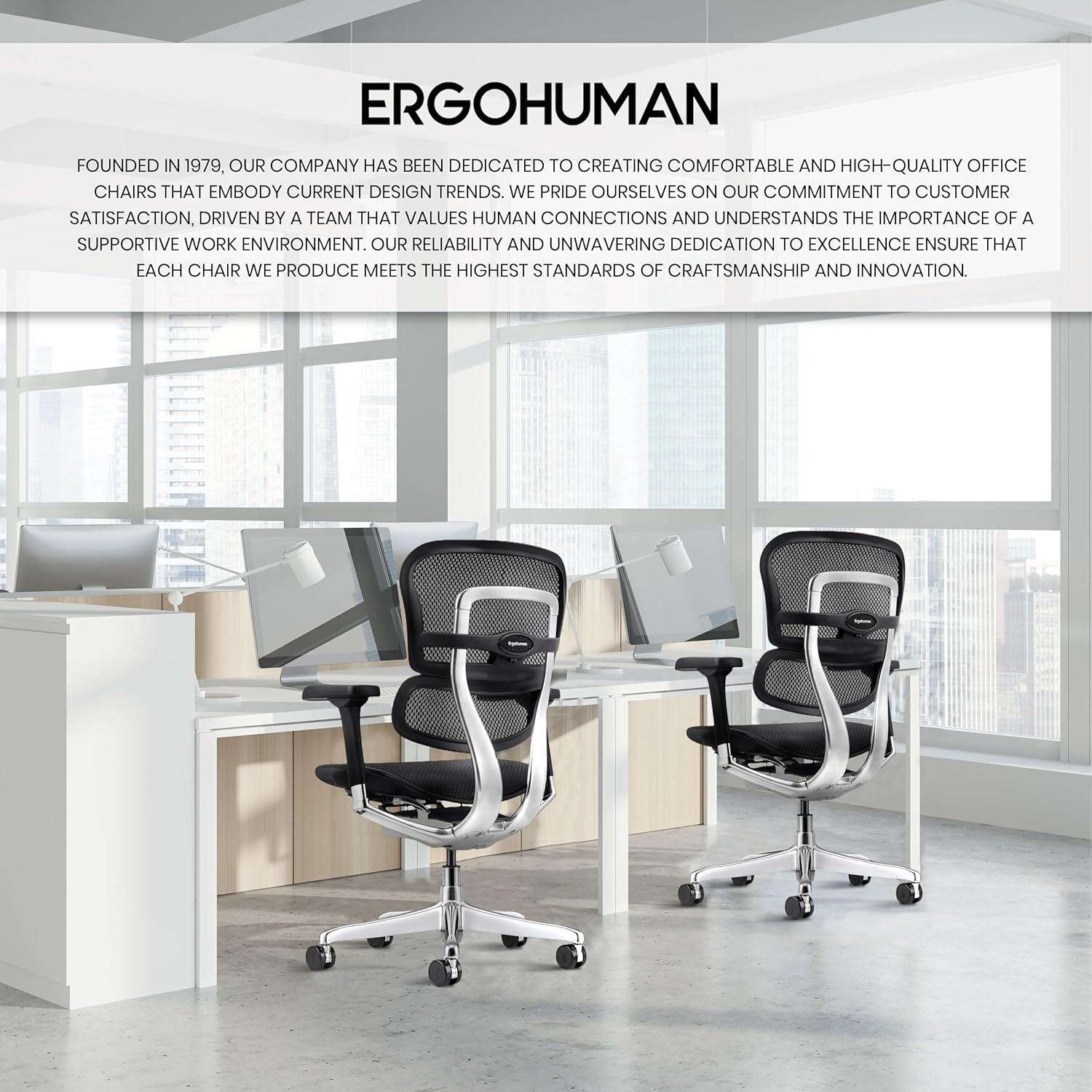 Ergo Executive High Back Swivel Chair in Black Mesh and Metal