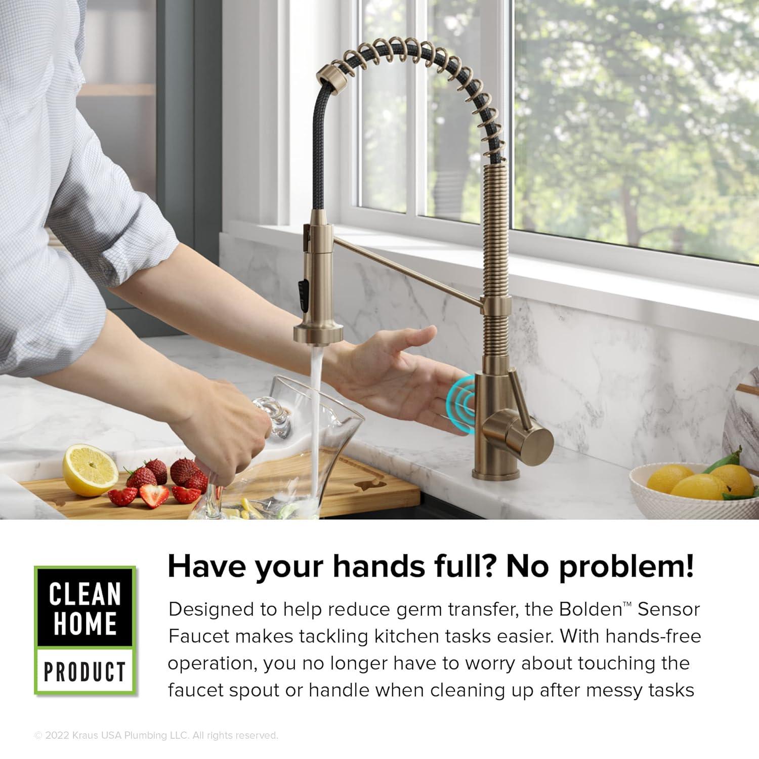 Kraus Bolden Touchless Sensor Commercial Style 2-Function Single Handle Pull-Down Kitchen Faucet