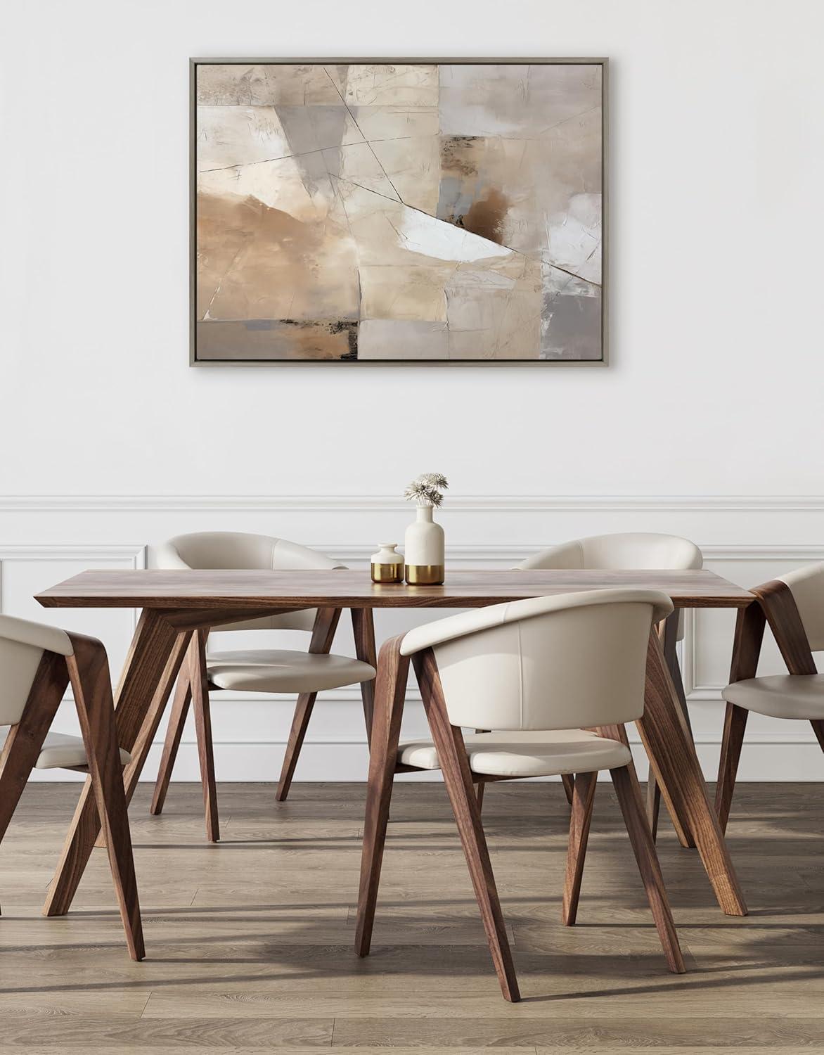 Kate & Laurel All Things Decor 31.5"x41.5" Sylvie Contemporary Neutral Textured Abstract Framed Canvas by The Creative Bunch Studio Gray