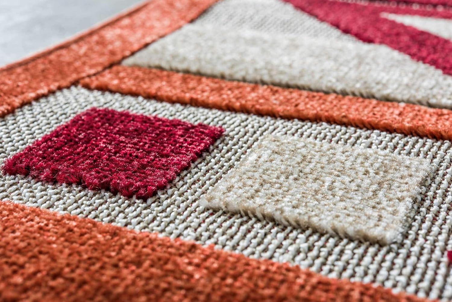 Unique Loom 5' 1 x 8' 0 Burgundy Outdoor Modern Albuquerque Area Rug