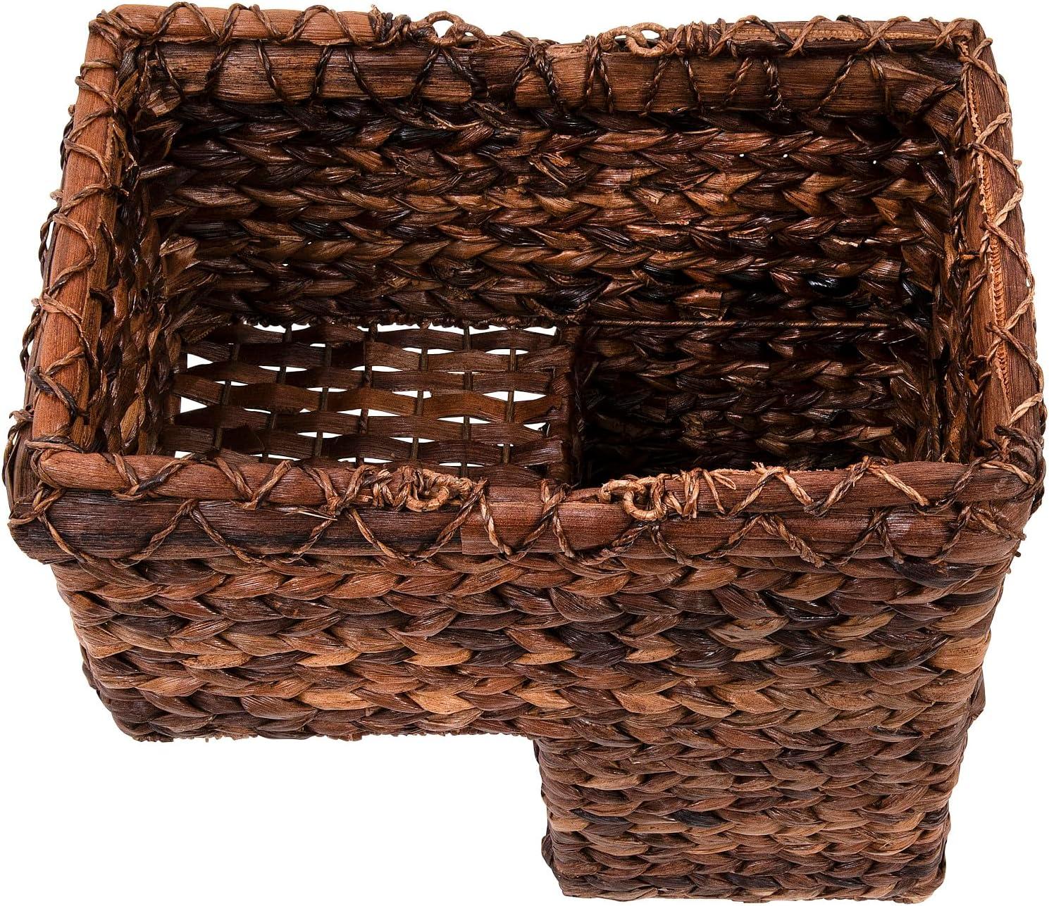 Desert Fields Woven BacBac Leaf Stair Basket, 16" x 10" x 15.5", Natural