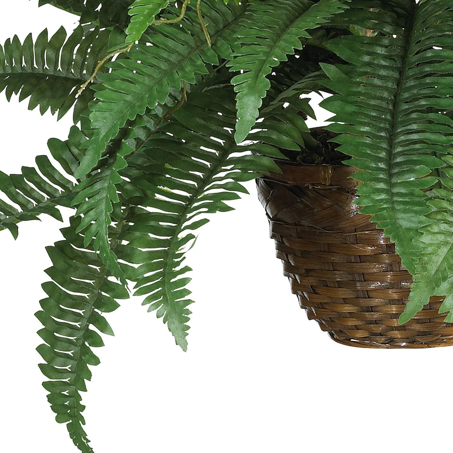 Nearly Natural Boston Fern Silk Hanging Basket