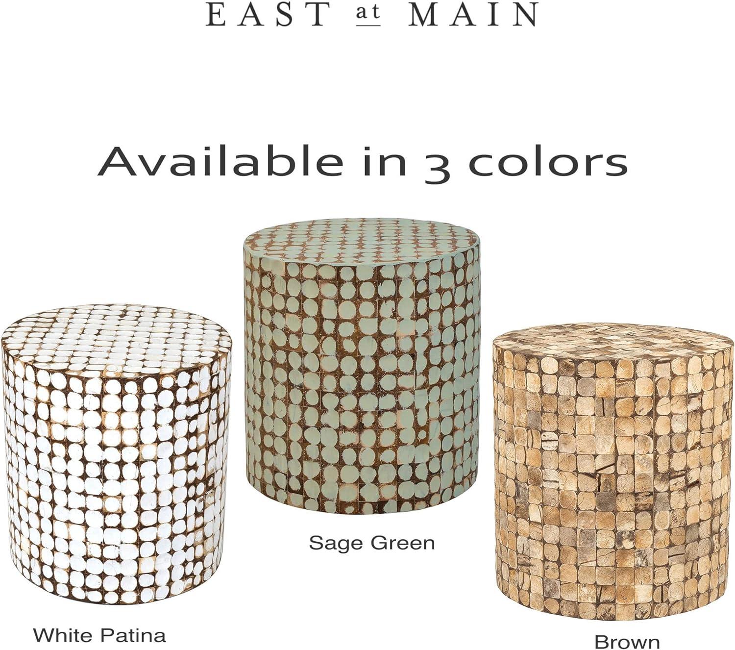 East at Main Juliette Coco End Table with Coconut Shell Mosaic Brown
