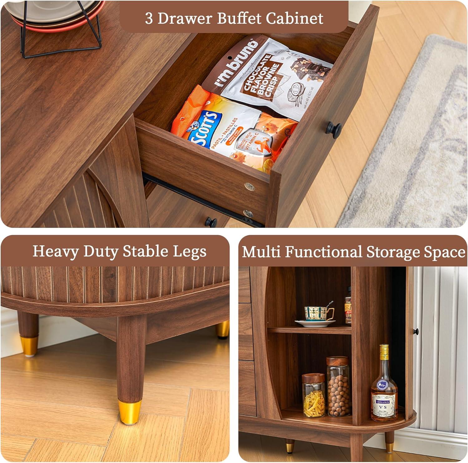 George Oliver Evana 55"Sideboard with 3 Drawer