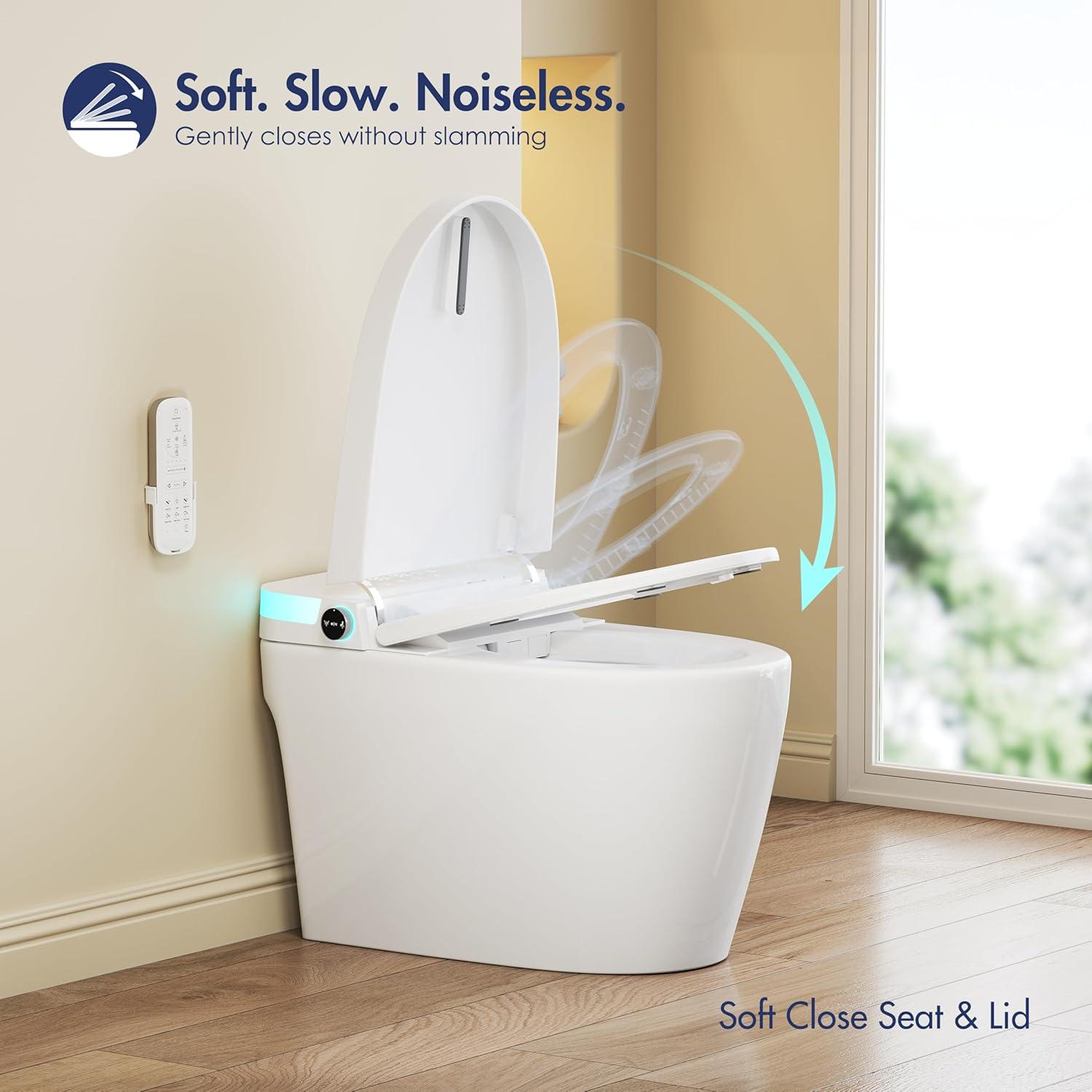 Eridanus White Vitreous China Smart Bidet Toilet with Heated Seat and Remote Control