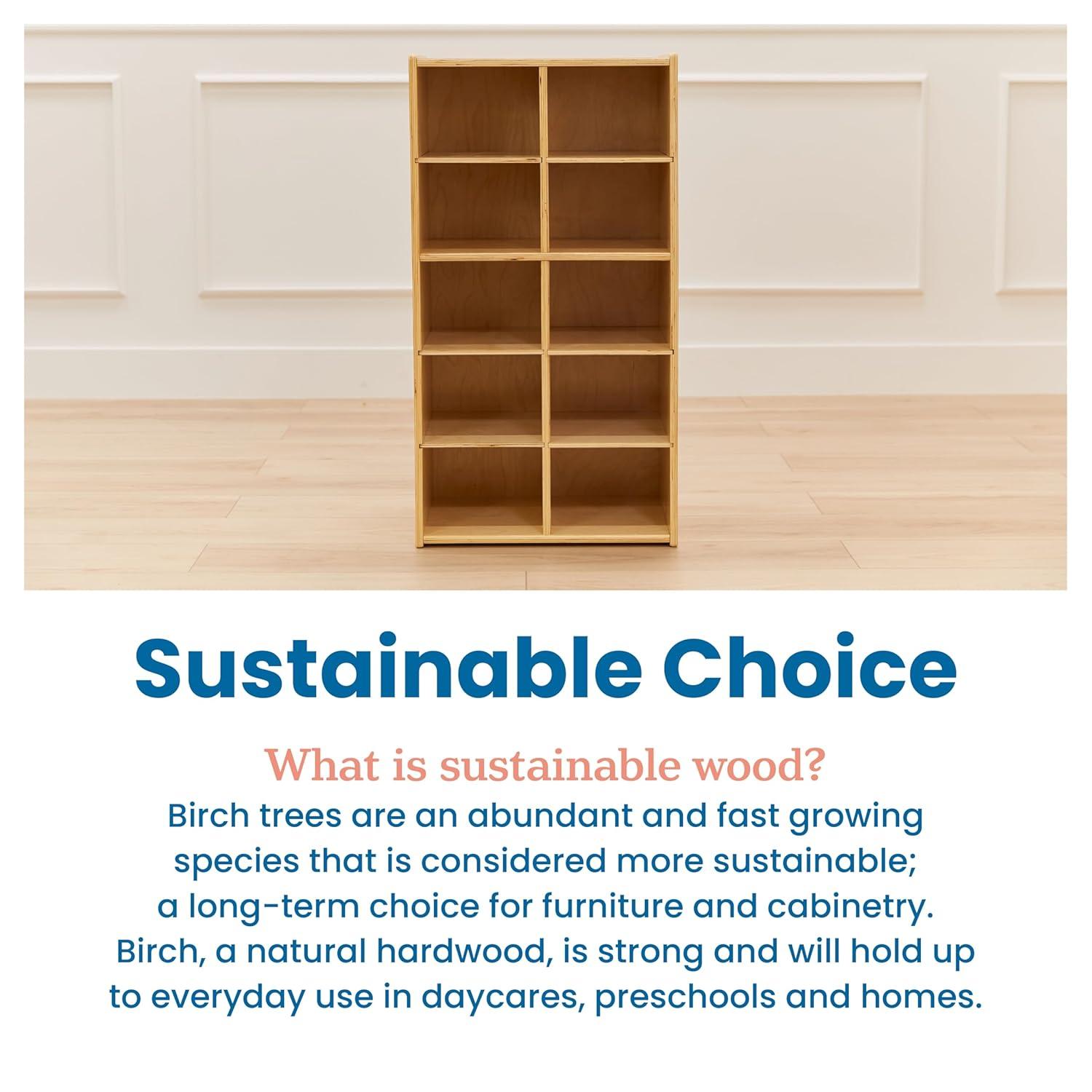 ECR4Kids ECR4Kids Streamline 10 Cubby Tray Cabinet 5x2, Classroom Furniture