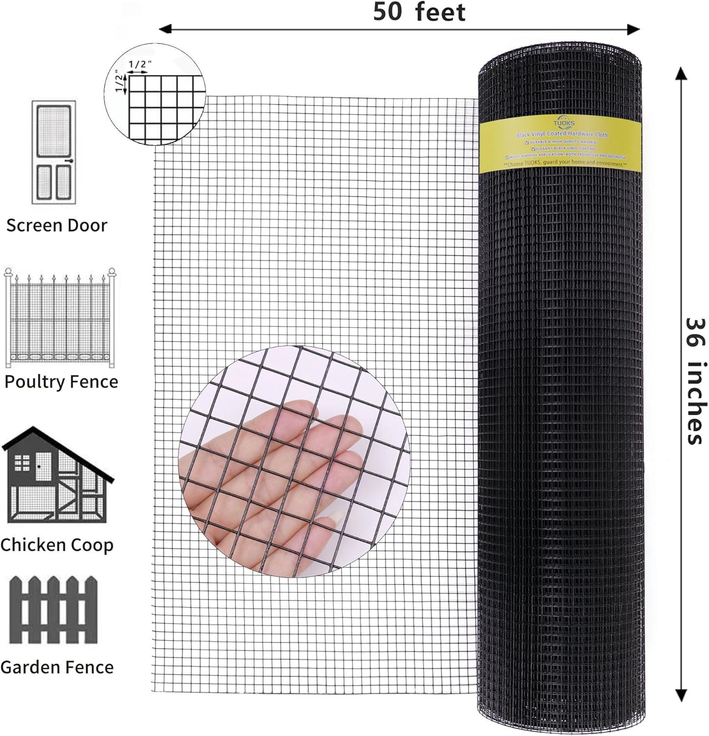 Black Vinyl Coated Metal Chicken Wire Mesh Roll