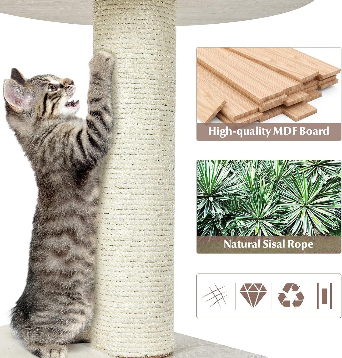 Archie & Oscar™ 46" Modern Wooden Cat Tree With Platform & Washable Cushions For Kittens & Cats