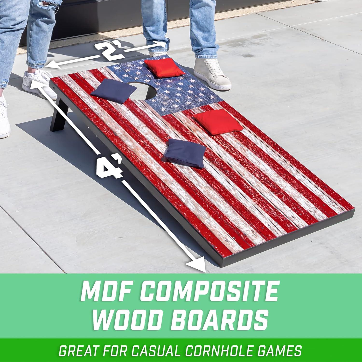 GoSports American Flag Regulation Cornhole Set with Carrying Case