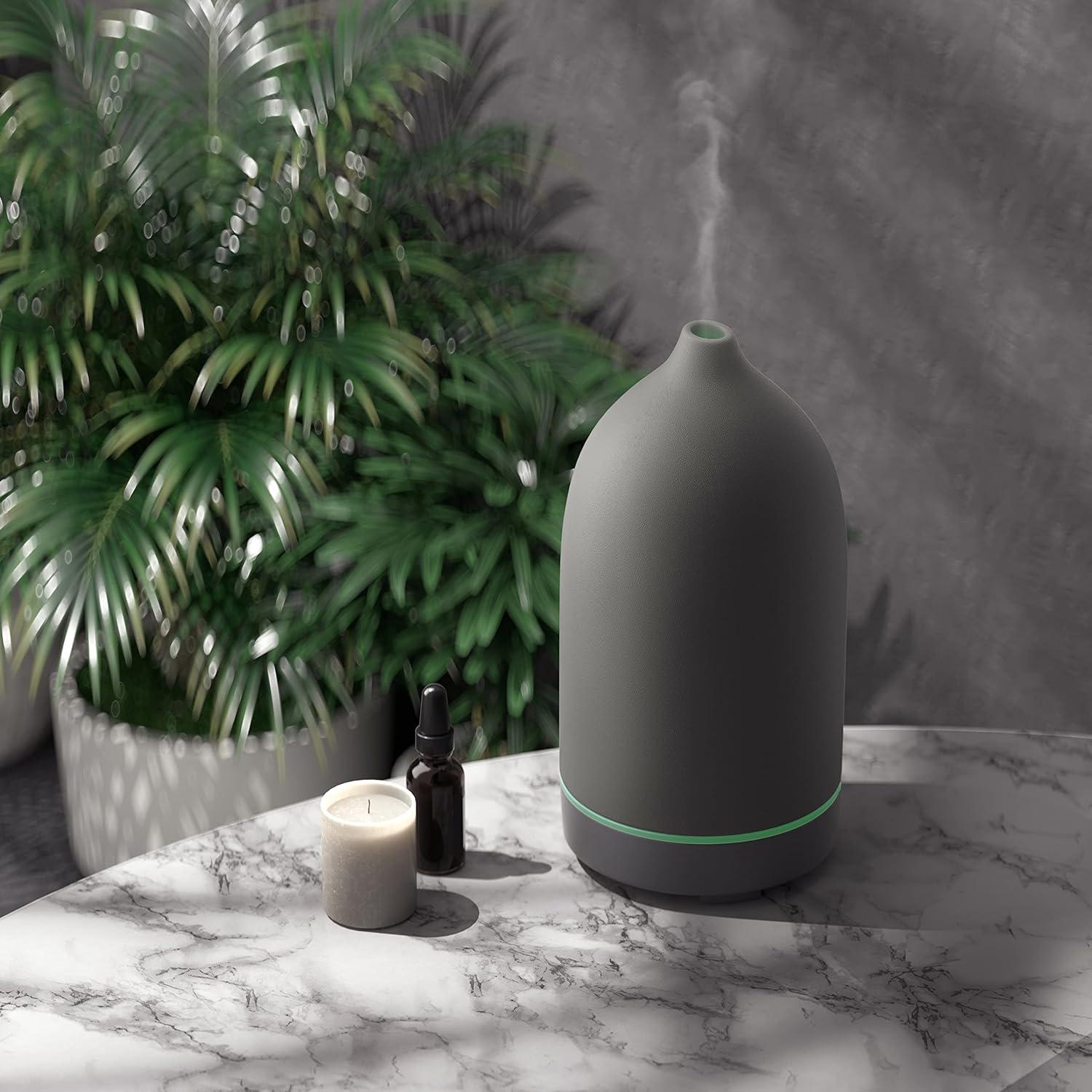 Gray Ceramic Electric Aromatherapy Diffuser with Timer