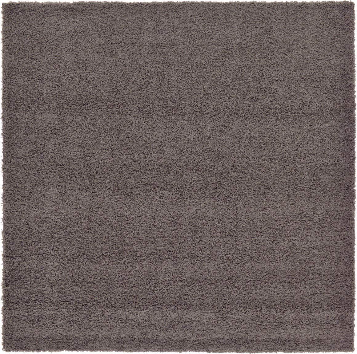 Unique Loom Solid Shag Collection Area Rug (8' Square Graphite Gray)