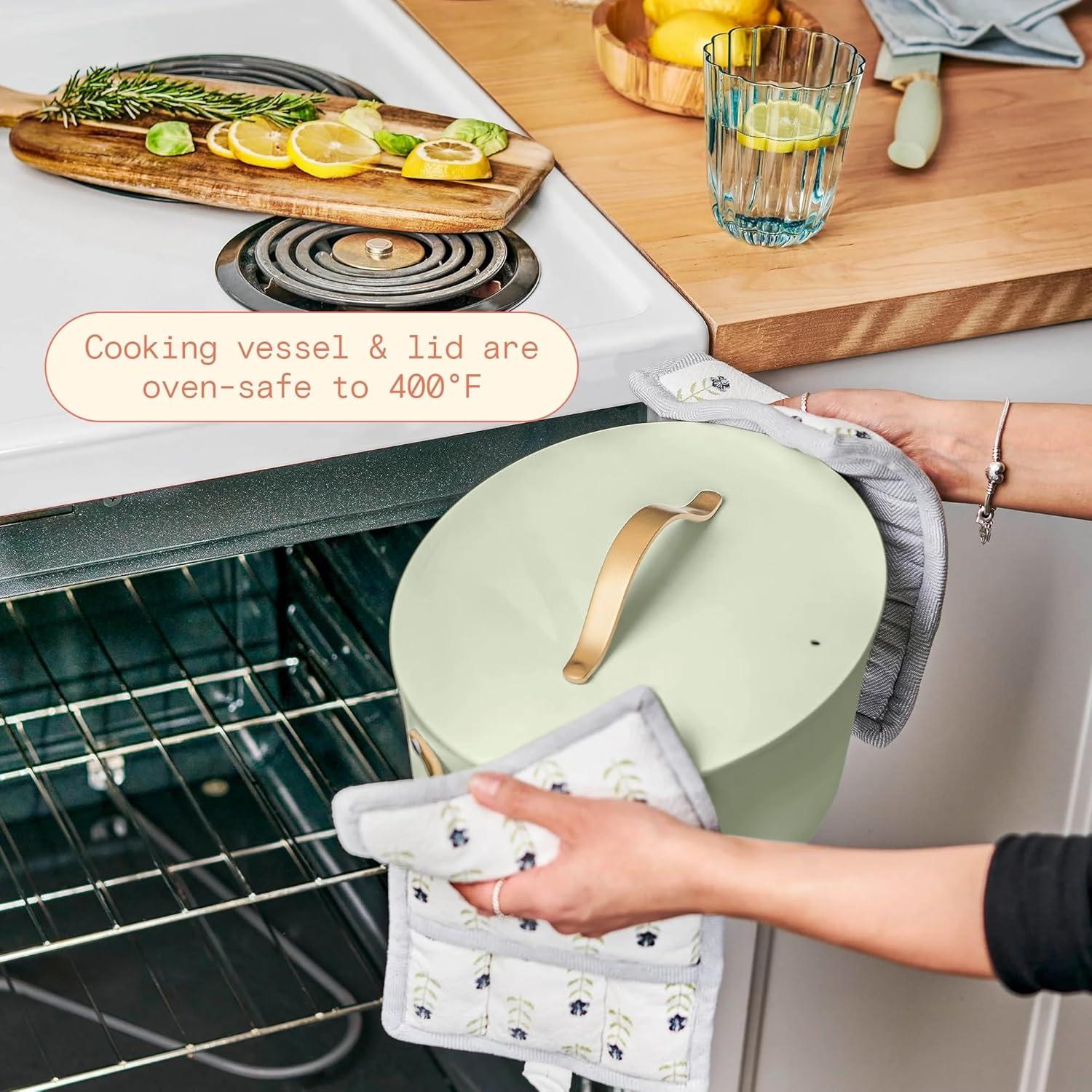 Beautiful 10 in 1, 6 Qt Electric Multi-Cooker, Sage Green by Drew Barrymore