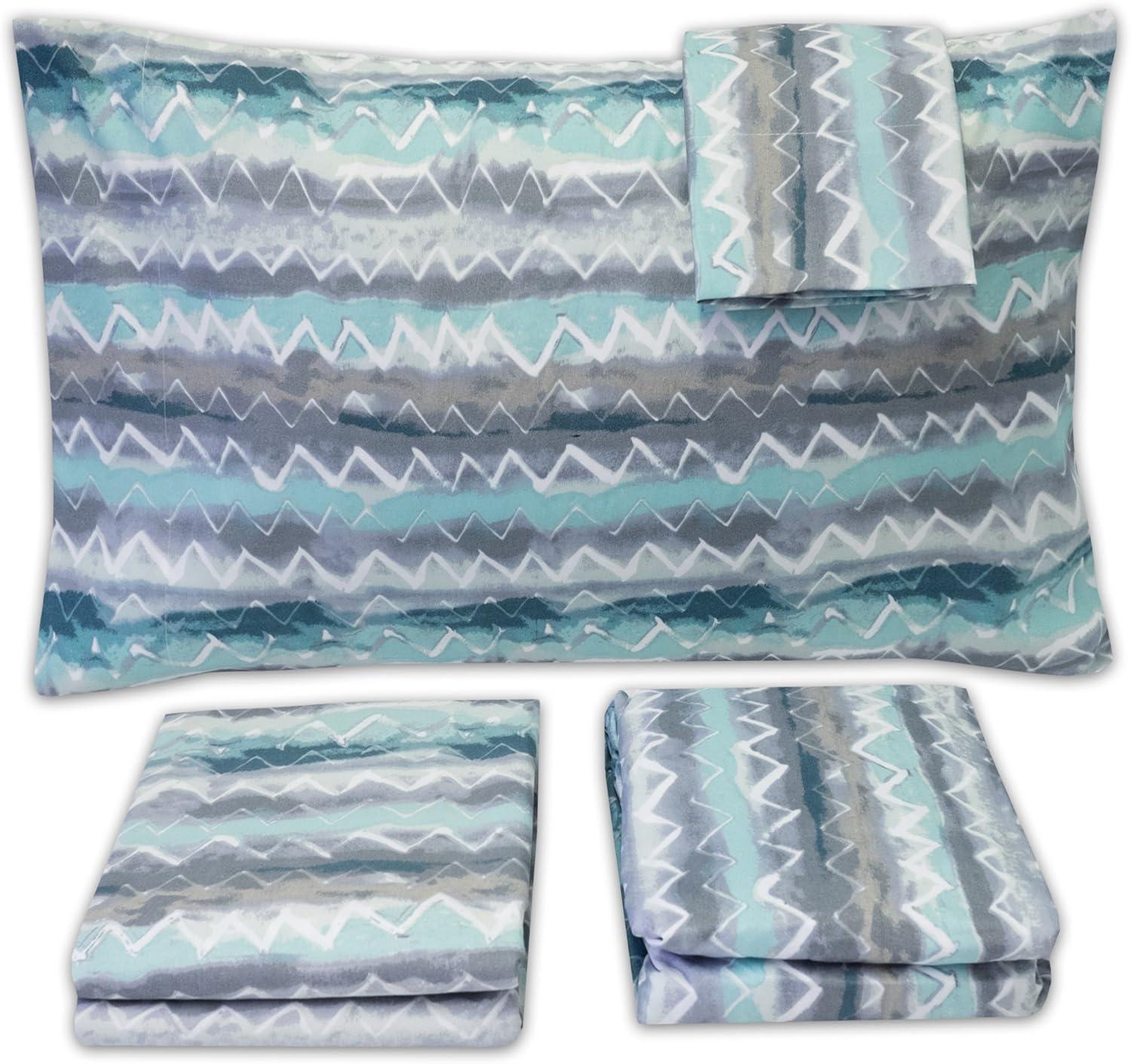 Summerset Chevron Pattern Queen Microfiber Sheet Set