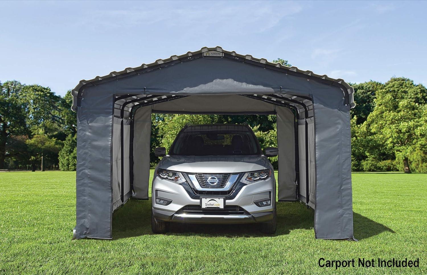 Arrow Arrow Gray Fabric Side Wall for Carport