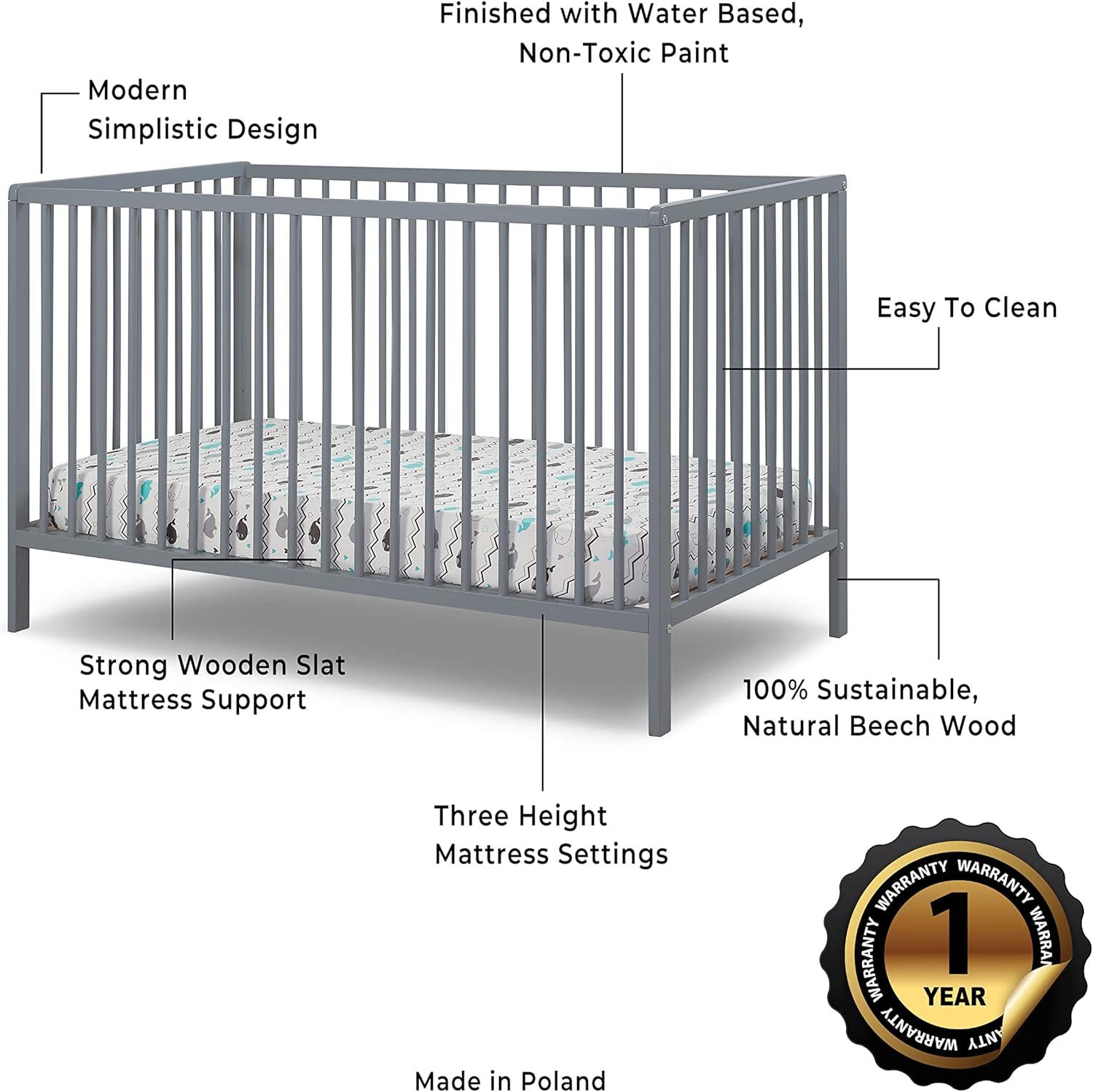 Sorelle Happy 3-in-1 Convertible Crib - Gray