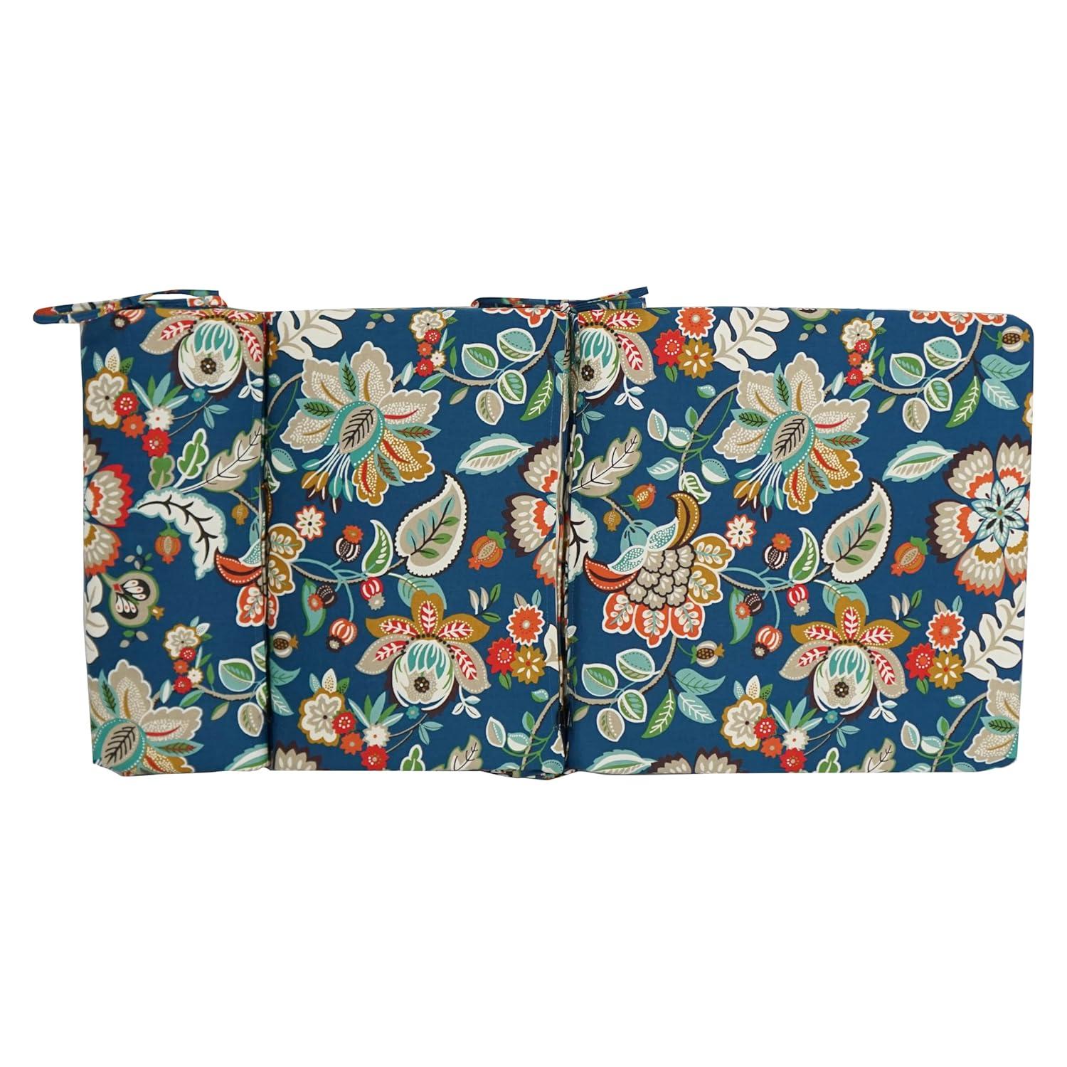 Blazing Needles 20-inch by 42-inch Polyester Patterned Outdoor Seat/ Back Chair Cushion